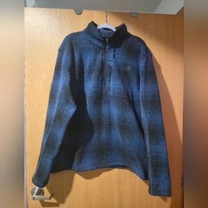 The North Face Pullover Men XXL Blue Black Plaid Novelty Gordon Lyons Half Zip